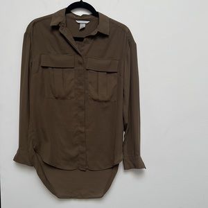 H&M Olive Green Button-up Blouse